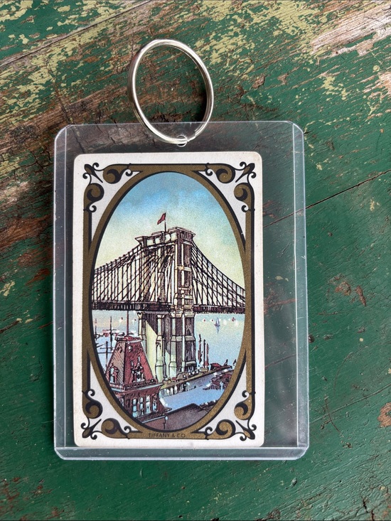 Tiffany & Co. Accessories - VINTAGE BROOKLYN BRIDGE TIFFANY & CO PLAYING CARD KEYCHAIN MINT CONDITION 8 of♣️